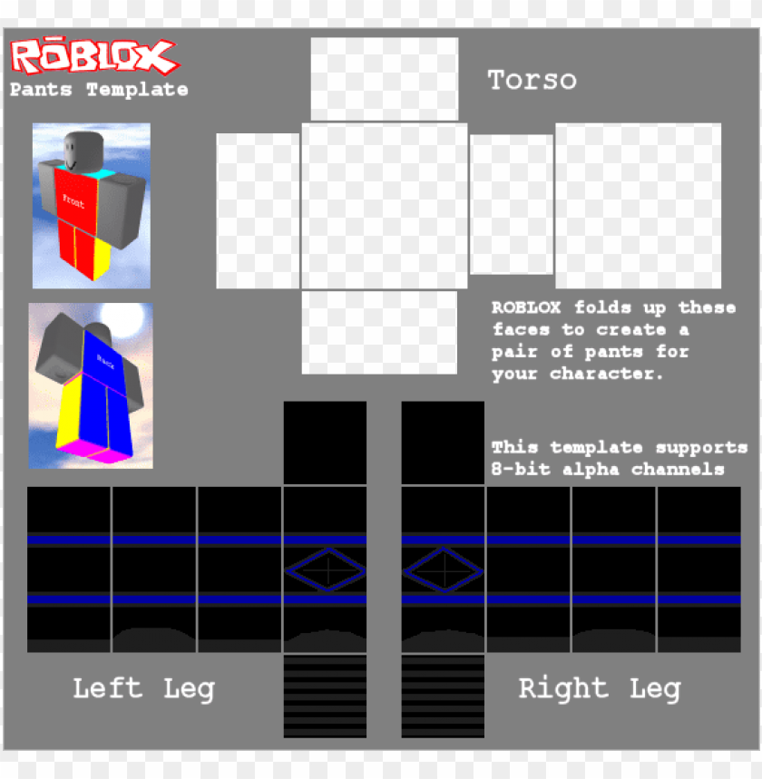 Black Pants Roblox Template Png Image With Transparent - kite pants roblox