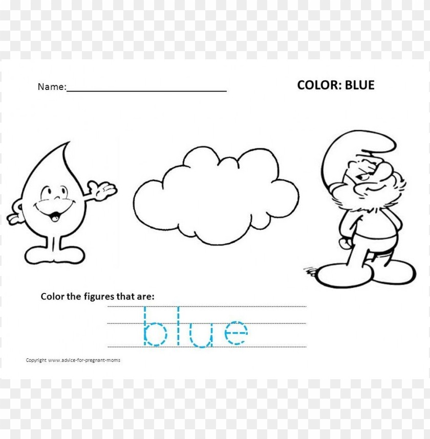 Free download | HD PNG blue color pages preschool coloring PNG ...