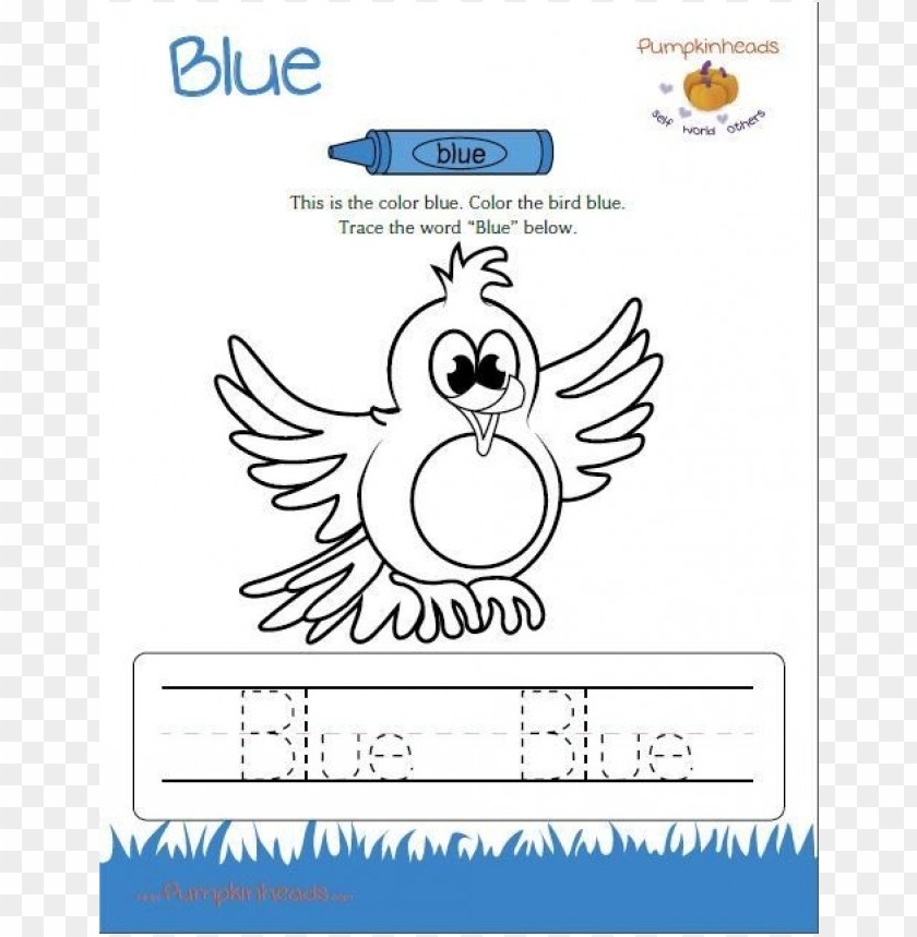 Free download | HD PNG blue color pages preschool coloring PNG