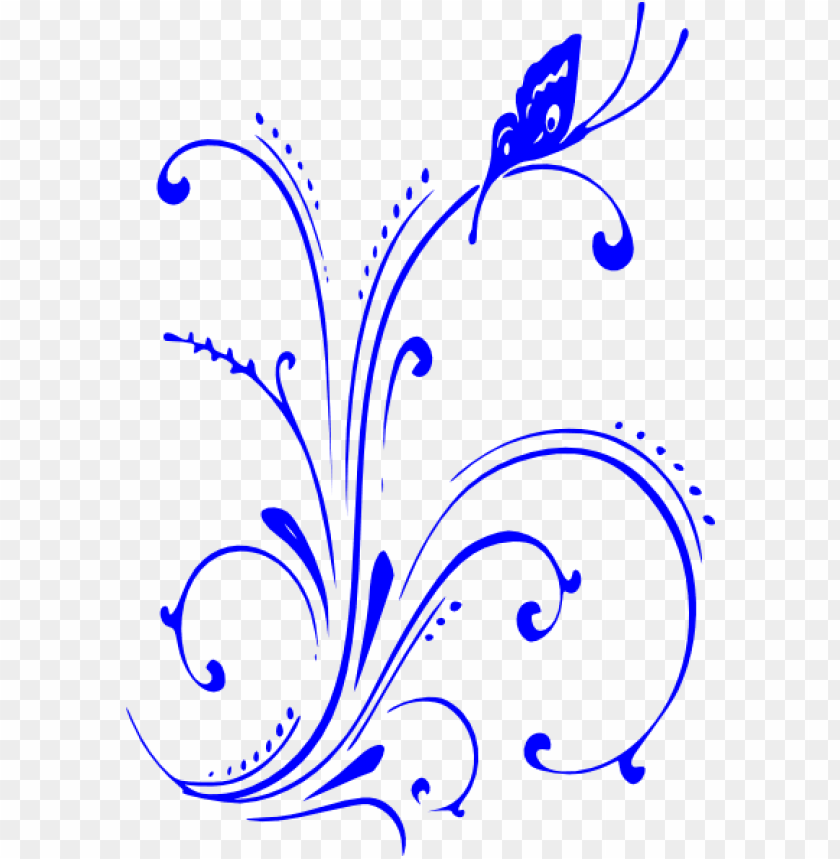 Blue Flower Clipart Blue Scroll Royal Blue Wedding Border Png