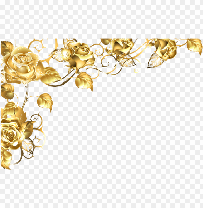 40+ Most Popular Transparent Background Gold Flower Border Png