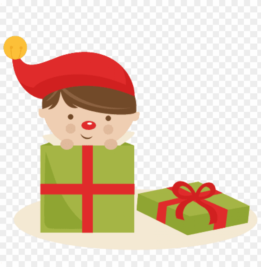 Boy Elf In Present Svg Cutting Files Christmas Svg Elf In A Present Png Image With Transparent Background Toppng