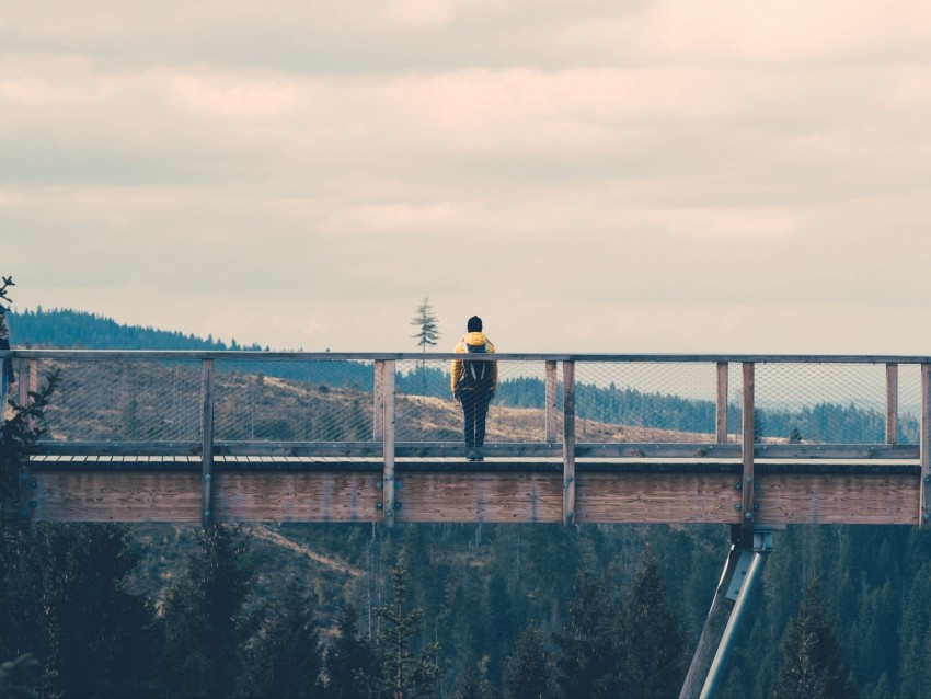 Free download | HD PNG bridge man loneliness nature 4k wallpaper | TOPpng