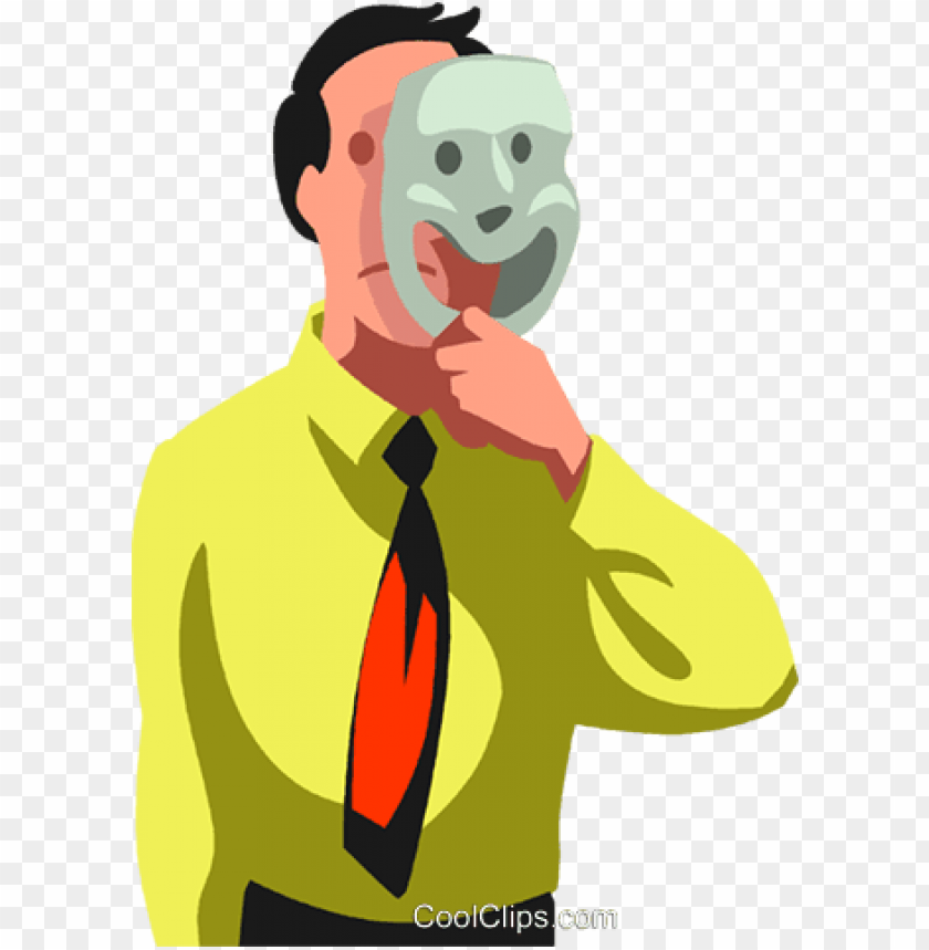 Free Download HD PNG Businessman Hiding Behind A Mask Royalty Free Vector Hiding Mask Clipart