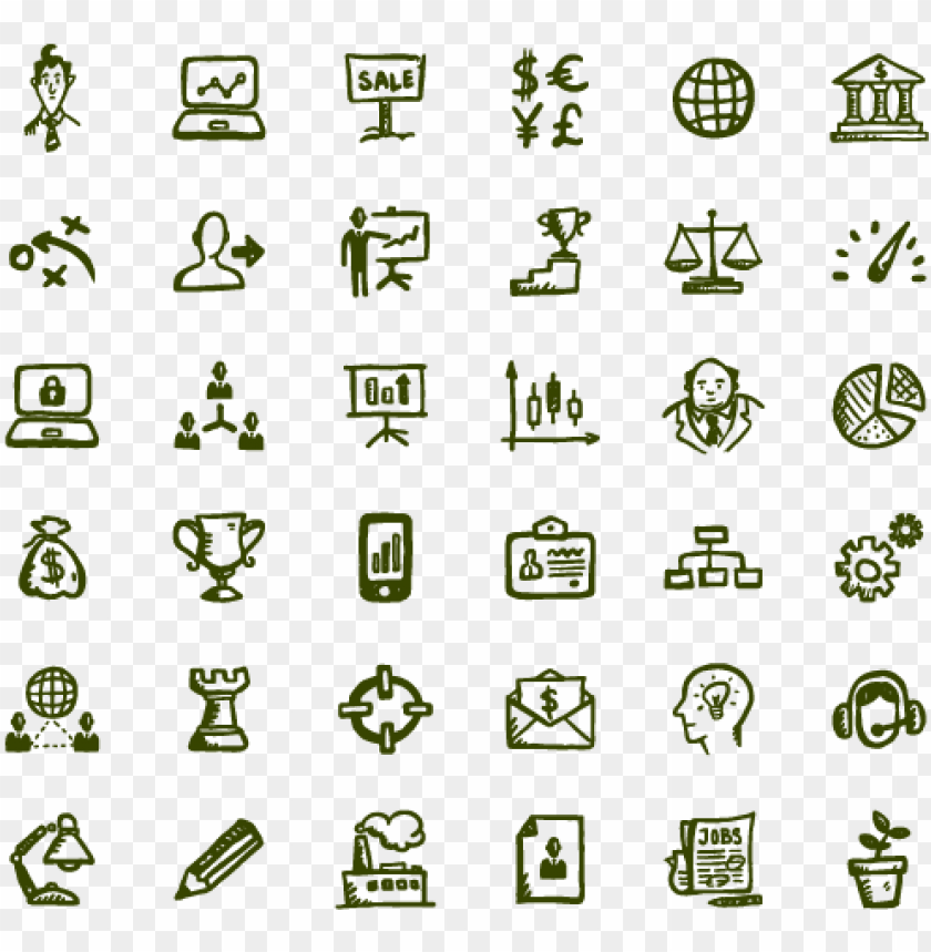 Free download | HD PNG busy icons free hand drawn business icons png ...