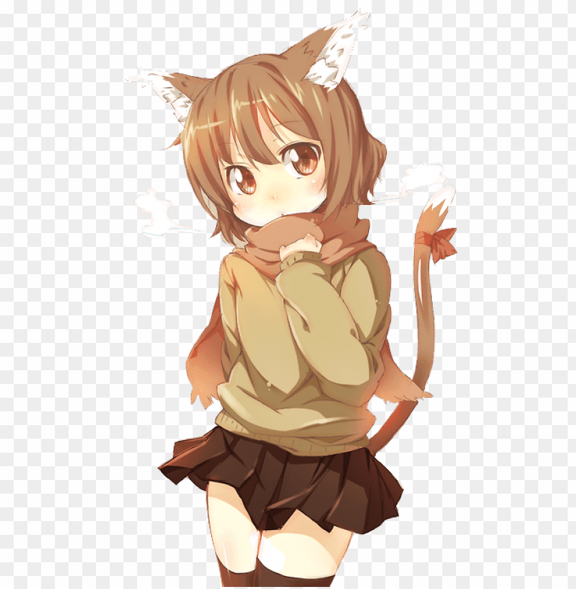 Cat Girl Brown Outfit Png Image With Transparent Background Toppng - roblox cat girl gif