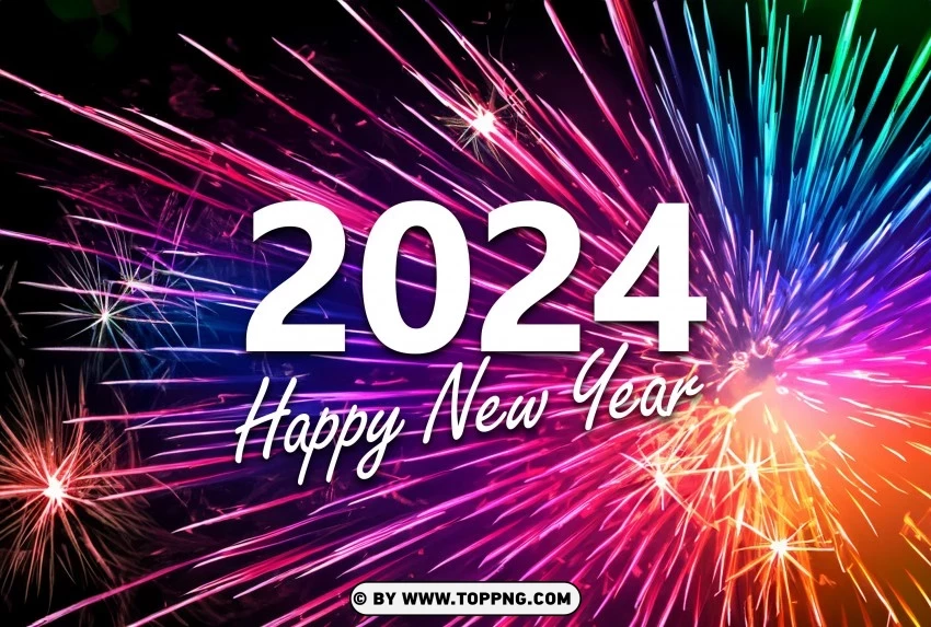 Happy New Year 2024 With Glitter Background Png ...