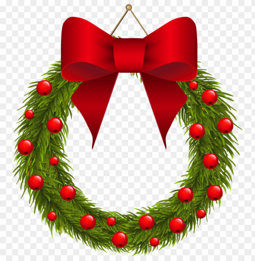 Free download | HD PNG christmas pine wreath with red bowpicture PNG ...
