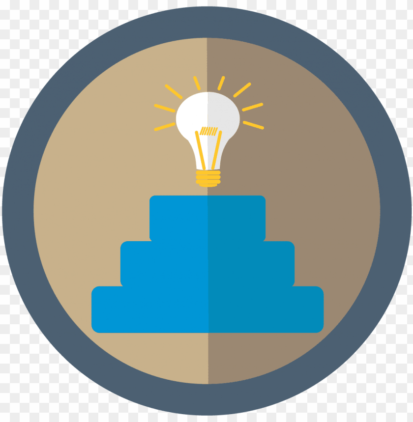 Circle Icon With A Lightbulb At The Top Of A Stair Step Strategic Initiatives Icon Png Free Png Images Toppng