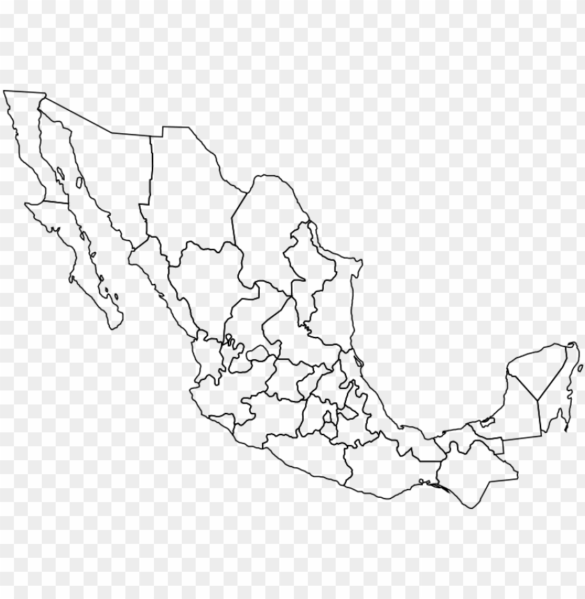 Download clipart - mexique politique - mexico map outline ...