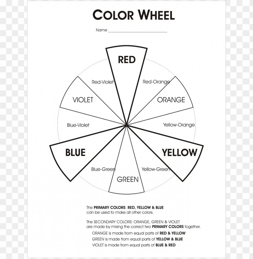 Color Wheel Coloring Page cutout PNG & clipart images | TOPpng