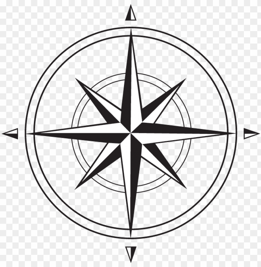 Compass Rose Sm Compass Clipart Black And White Png Image With