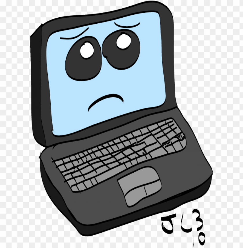 Computers Clipart Cartoon Cartoon Computer Sad Face Png Image