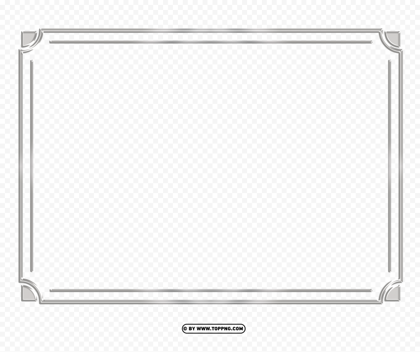 Free Download Hd Png Corner Ornament Silver Border Frame Png