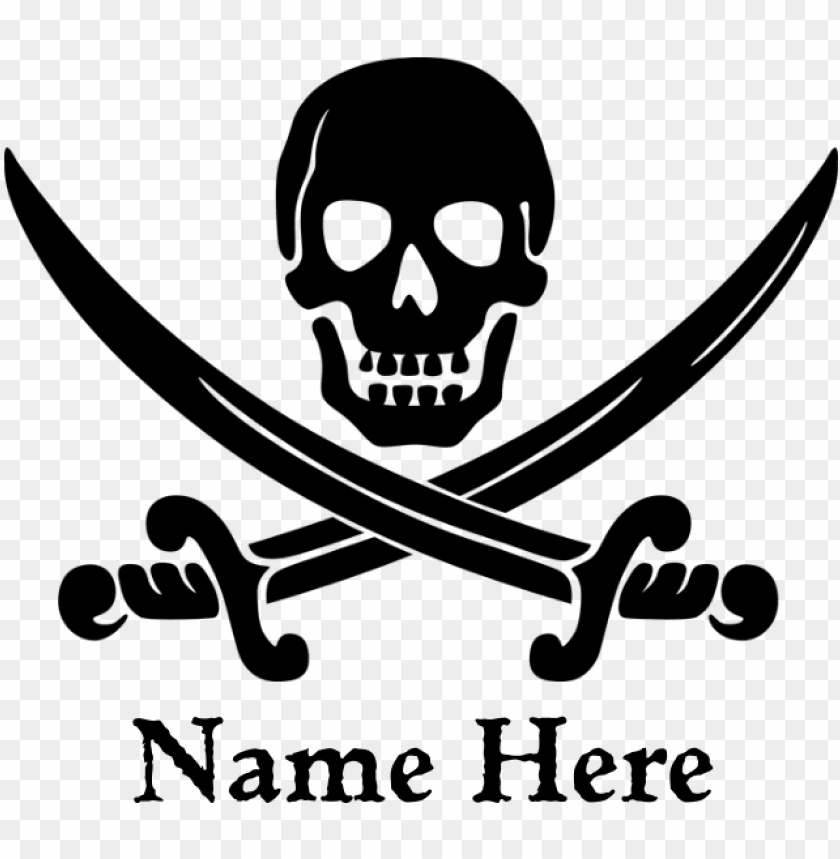 Custom Pirate Design Banner Pirate Clip Art Black And White Png