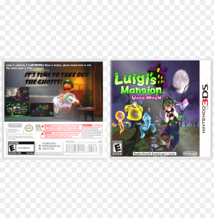 Free download | HD PNG dark moon box art cover nintendo luigi mansion ...