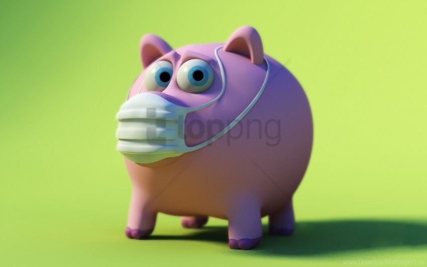 Disease Mask Pig Piggy Bank Wallpaper Background Best Stock
