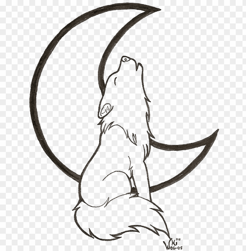 drawn howling wolf transparent  wolf coloring pages png