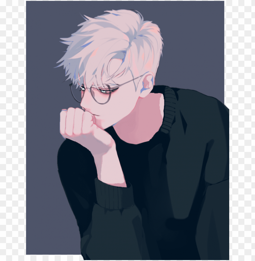 Dude White Hair Anime Boy White Hair Png Image With Transparent