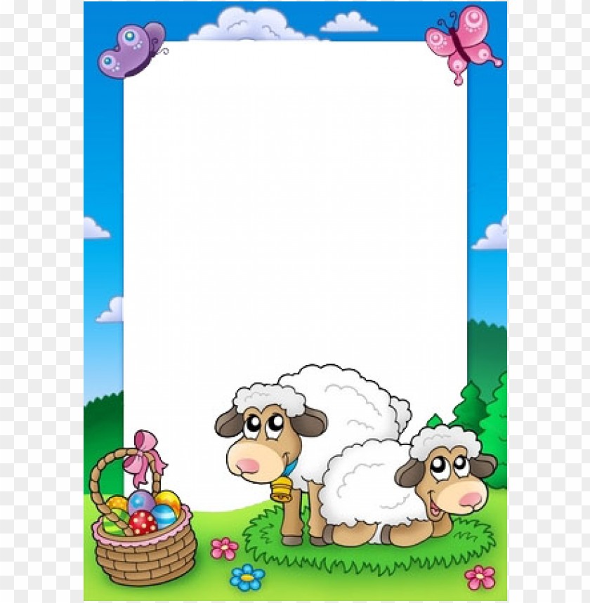 Free download | HD PNG easter frame with sheep background best stock ...