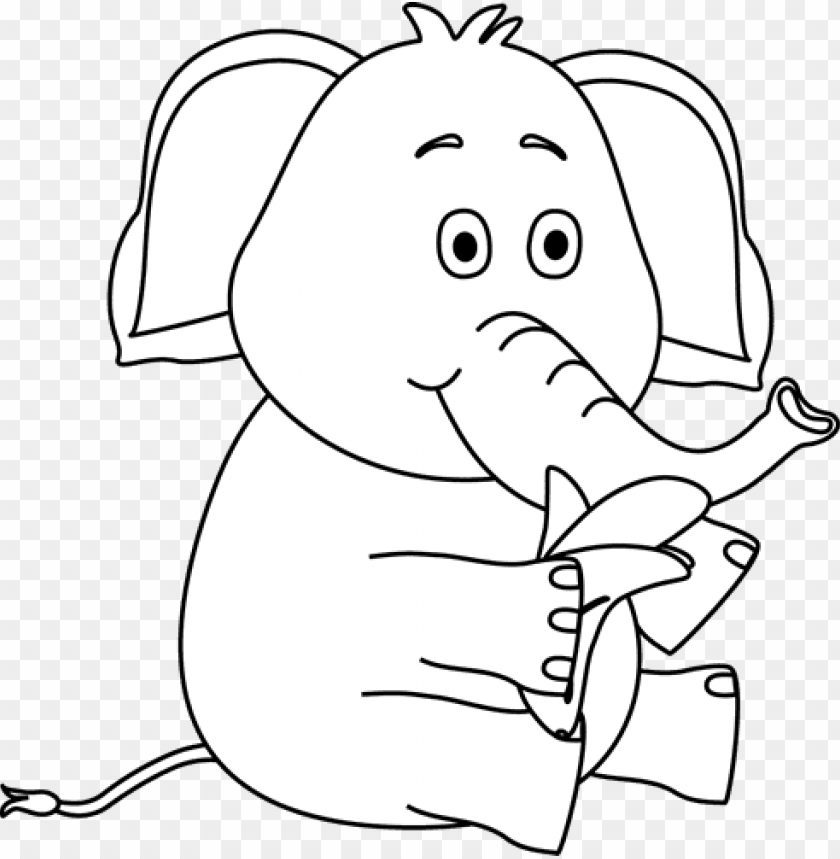 Free download | HD PNG elephant eating bananablack and white PNG