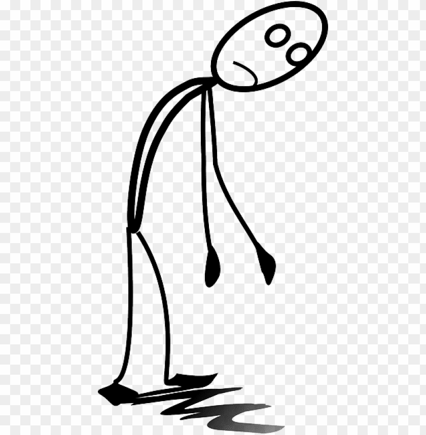 free PNG exhausted, tired, sad, stickman, stick figure - sad stick