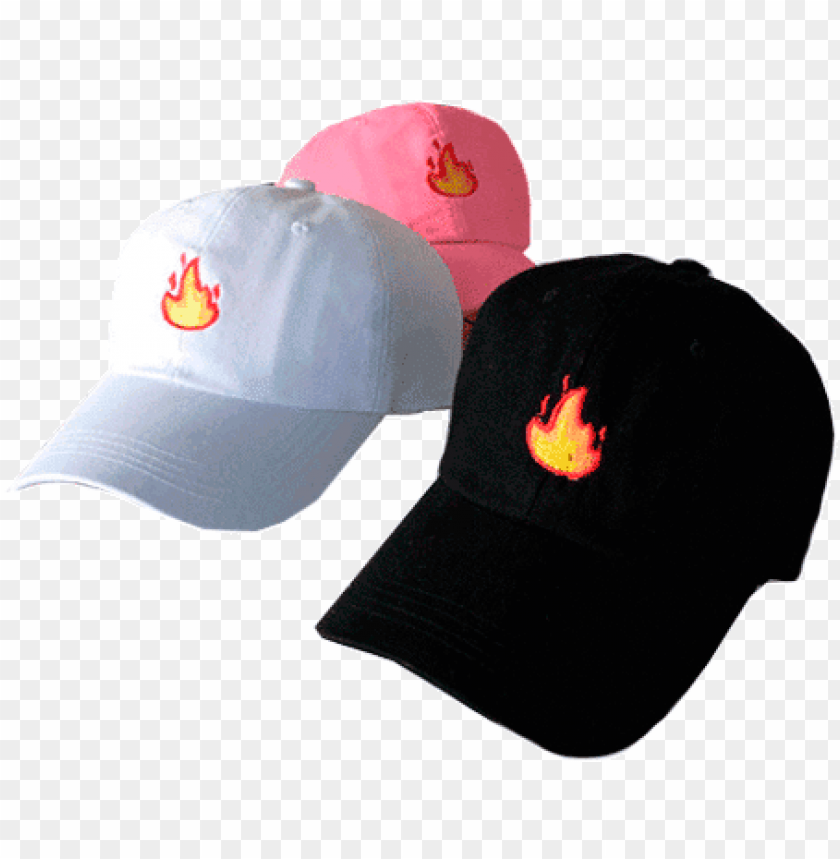 Free download HD PNG fire emoji embroidery baseball cap PNG transparent with Clear Background