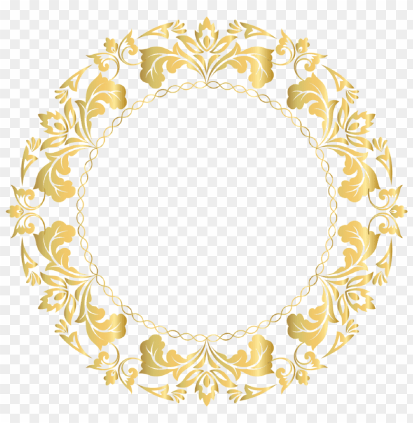 free PNG Download floral gold round border frame clipart png photo PNG ...