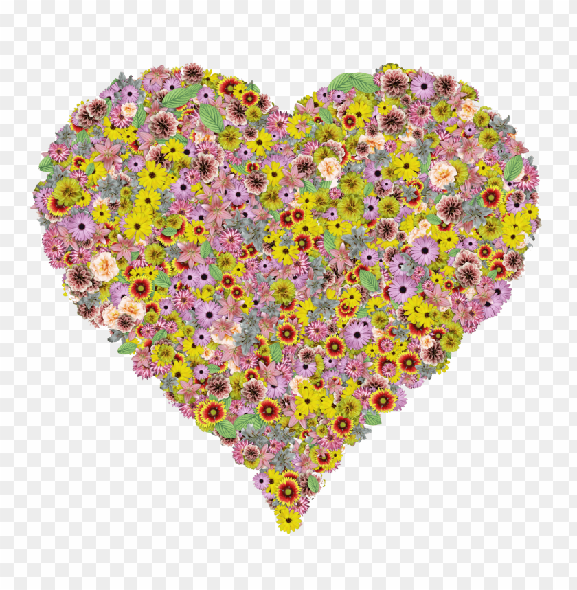 Free download | HD PNG heart made of colorful flowers png png - Free ...