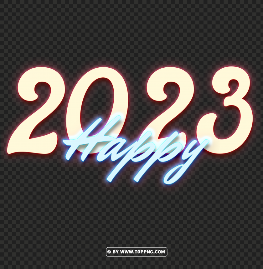 Free download | HD PNG free download 2023 happy neon style text png ...