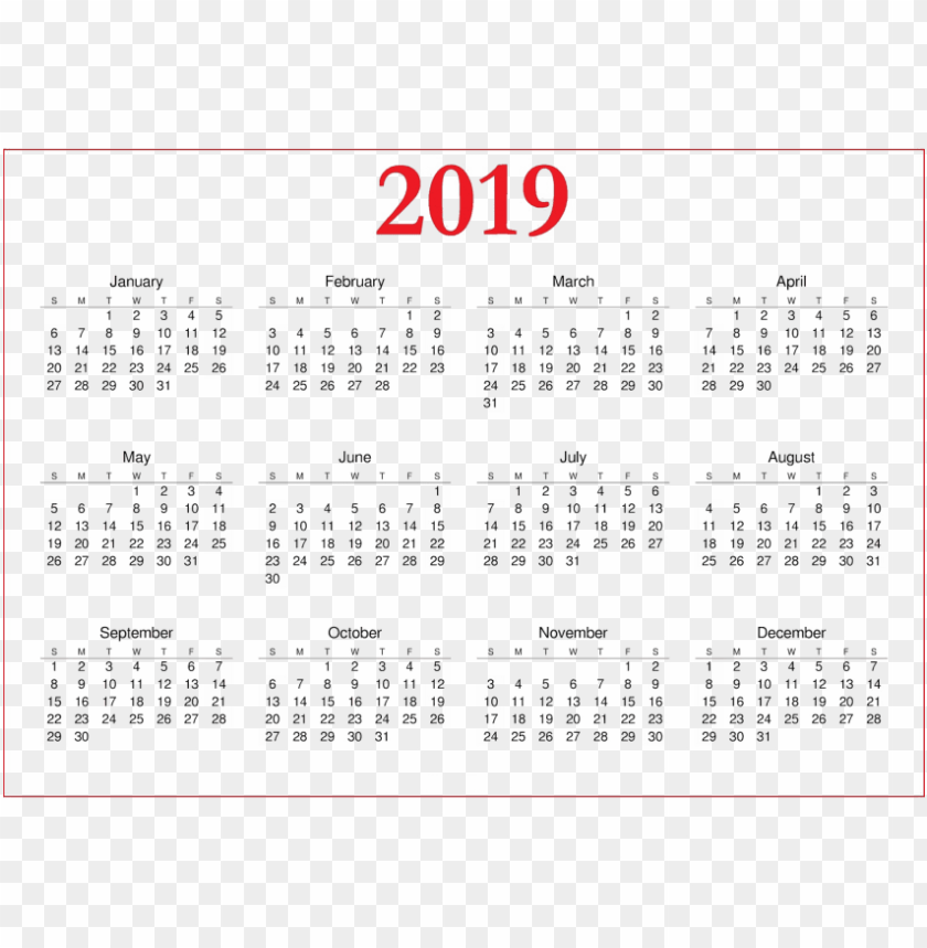 Free Png Download 2019 Calendar Png Images Background Calendar