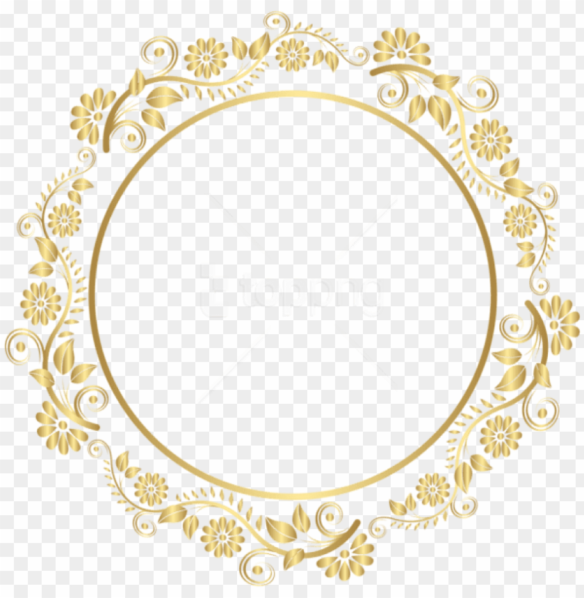 gold round frame