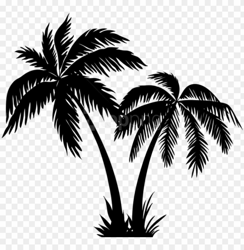 Free Png Palms Silhouette Png Coconut Tree Clipart Black And