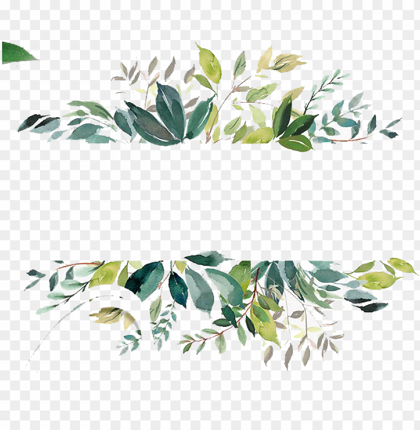 Free Watercolor Leaves Banner Foliage Watercolour Png Image With