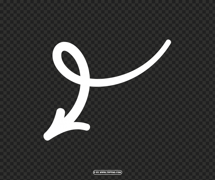 Free download | HD PNG free white hand drawn arrow down left png design ...