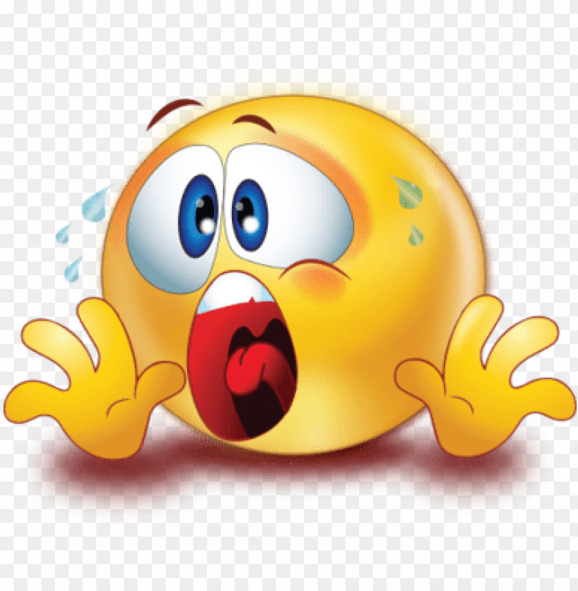 Free download | HD PNG frightened scared face with sweat emoji png