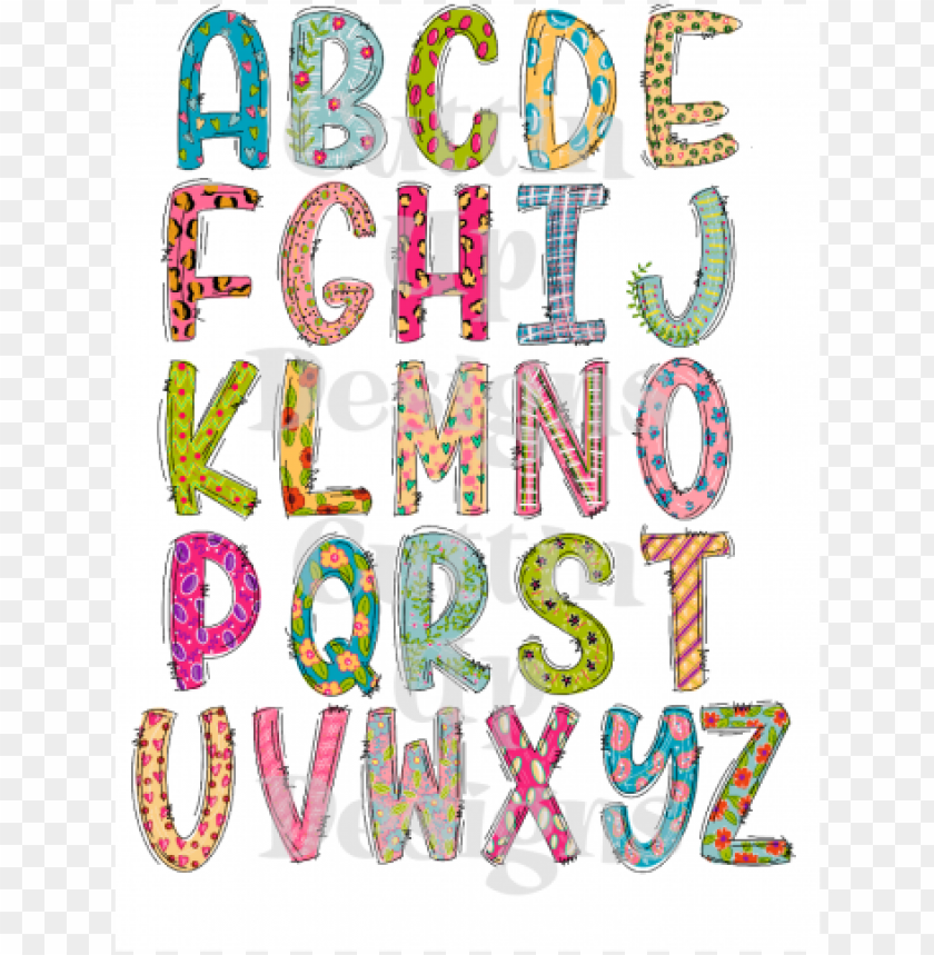 Free download | HD PNG funky hand lettered png alphabet set creative ...