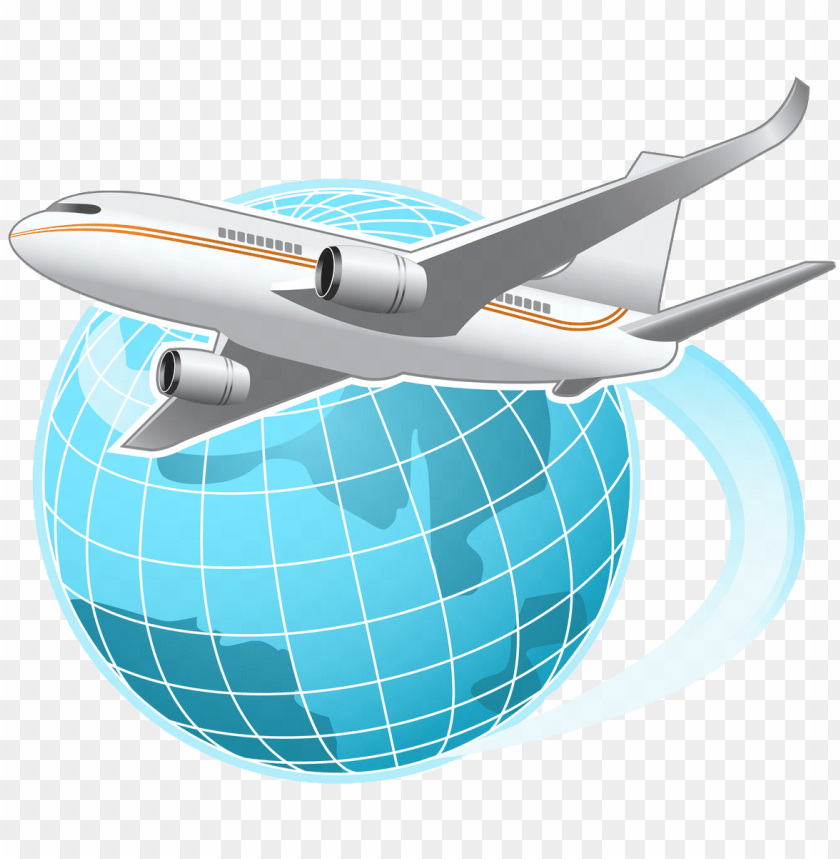 Free download | HD PNG airplane flying over a globe illustration PNG ...