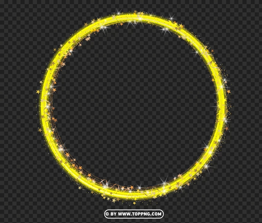 Free download | HD PNG glowing yellow sparkle circle frame effect png ...