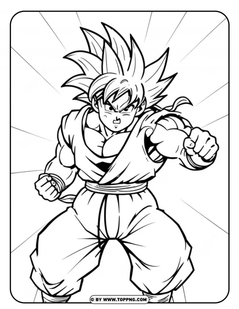 Printable Goku Coloring Page Clipart Background free PNG | TOPpng