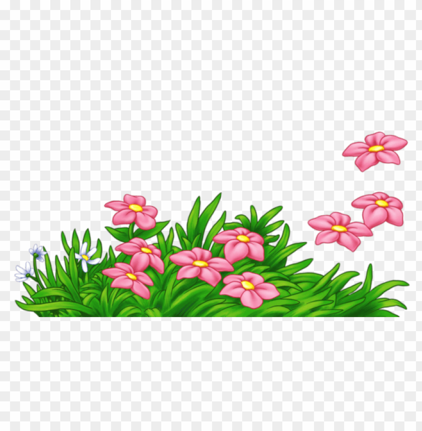 Free download | HD PNG PNG image of grass with pink flowers with a ...