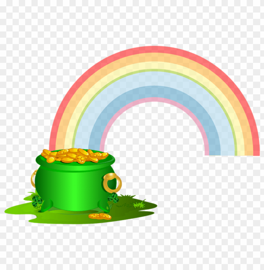 Free download HD PNG green pot of gold with rainbow png images background image ID is 43418