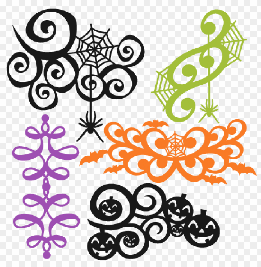 Download halloween flourish set svg scrapbook title svg cutting