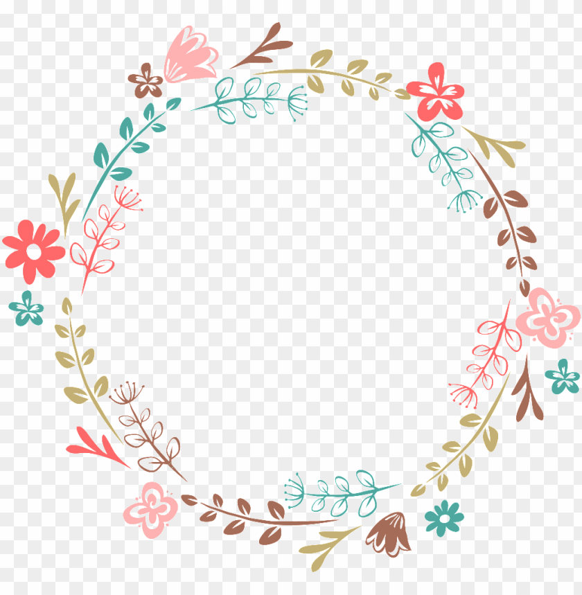 Free download | HD PNG hand painted cartoon leaf flower wreath ...