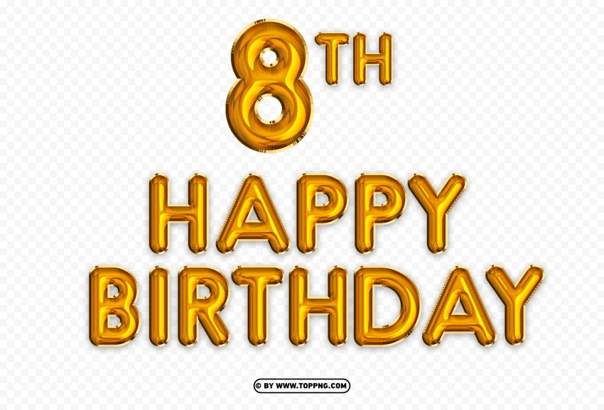 Happy 8th Birthday Holographic Round Foil Helium Balloon 46cm / 18 in