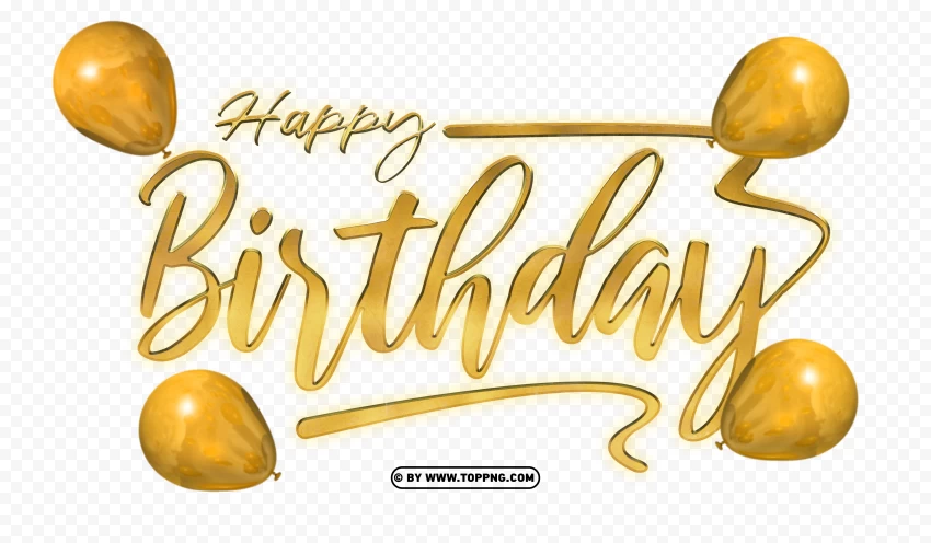 Free download | HD PNG happy birthday gold typography text with ...