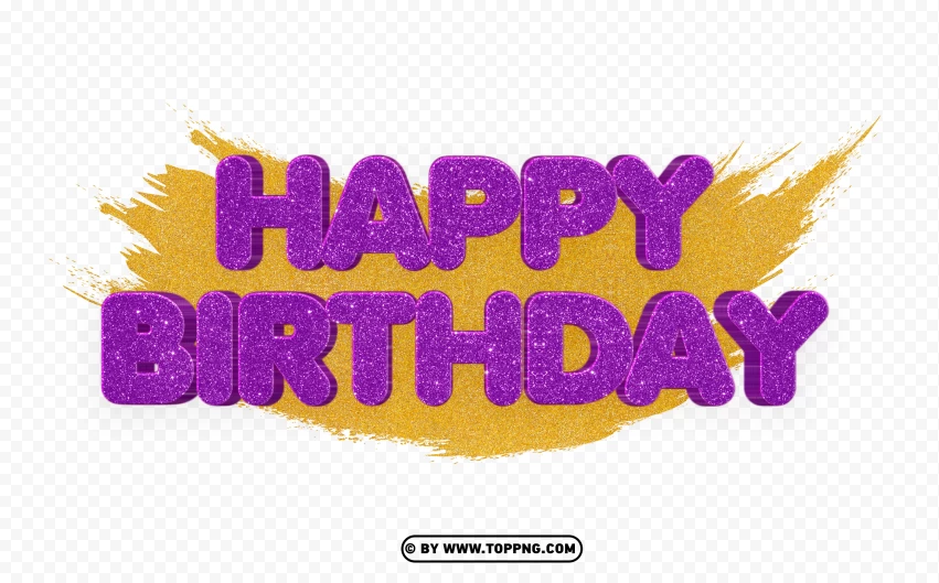 Free download | HD PNG happy birthday purple clip art glitter png image