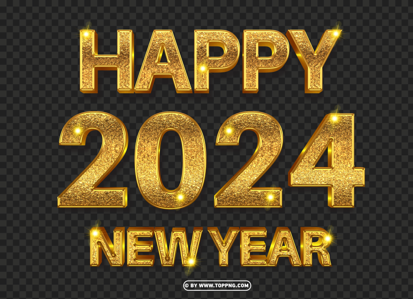 Free Download Hd Png Happy New Year 2024 Gold Image Id 489469 Toppng