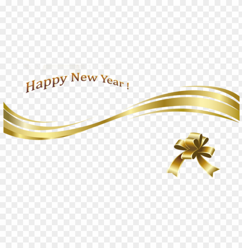 Happy New Year Gold Text And Decoration Png Images Toppng