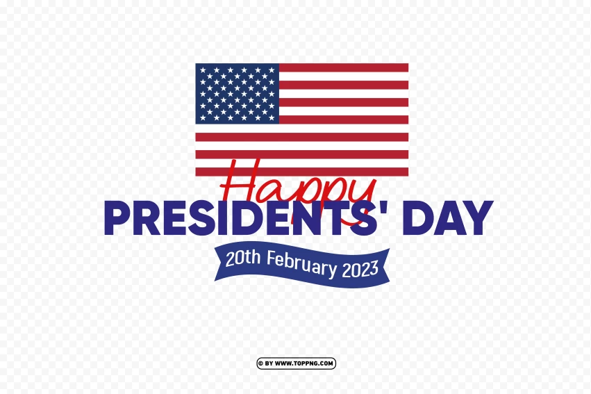 Free download HD PNG happy presidents day 2023 text with usa flag png